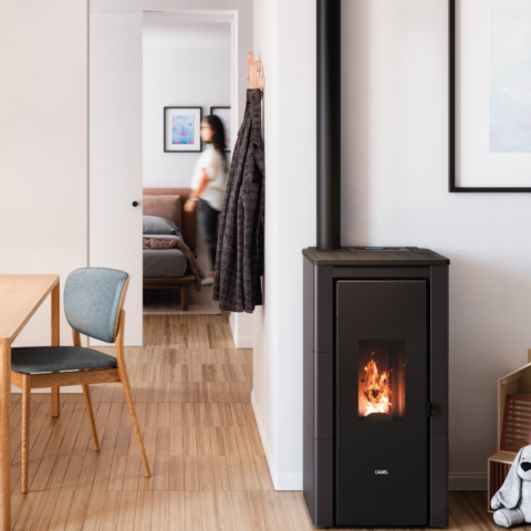 Poêle à granulés étanche CADEL CRISTAL UP  7Kw – Image 2