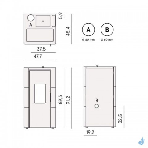 Poêle à granulés étanche CADEL CRISTAL UP  7Kw – Image 8