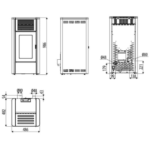 Poêle à granulés GIO de MCZ- Flamme verte 7*, Ecodesign - 8Kw – Image 2
