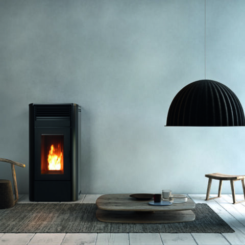 Poêle à granulés étanche CAMELIA AIR METAL RED 8Kw
