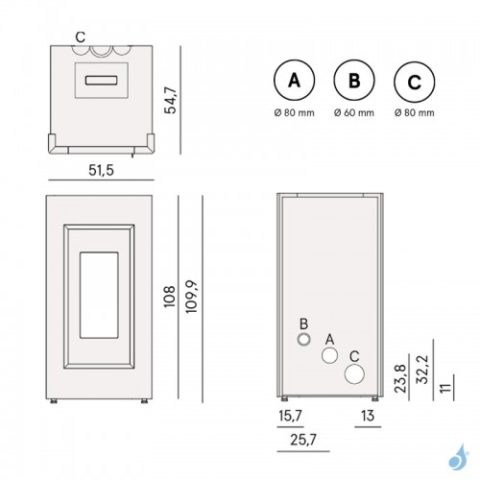 Poêle à pellets CADEL Prince 11 Puissance 10.5kW – Image 8