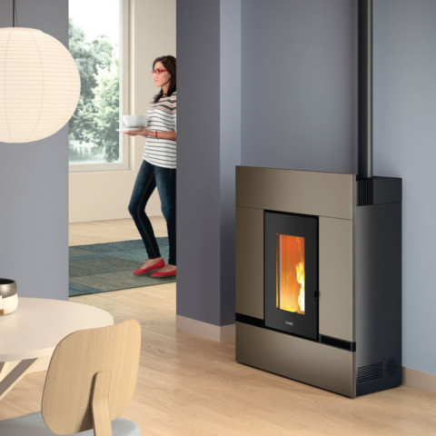 Poêle à granulés canalisable CADEL Mithos Plus 14 Up-Twin Puissance 14kW