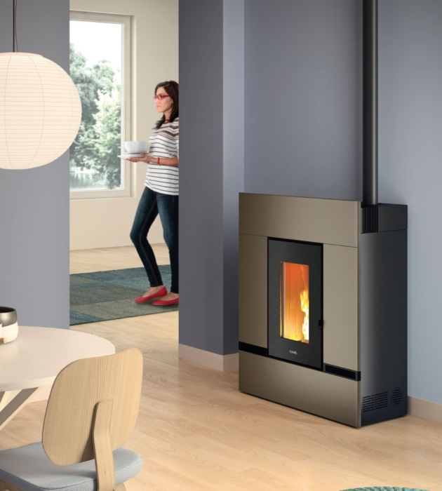 Poêle à granulés canalisable CADEL Mithos Plus 14 Up-Twin Puissance 14kW