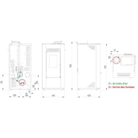 PACK Poêle à granulés C12 FIREMATIC + Kit ventouse Dinak + Module Wifi – Image 7