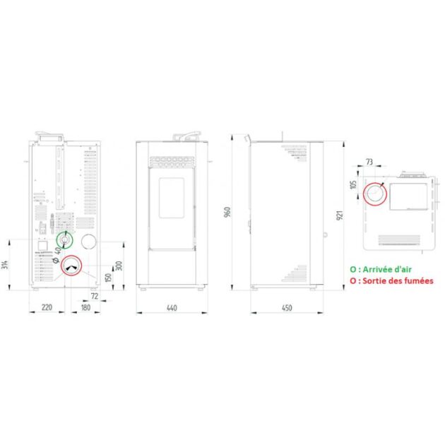 PACK Poêle à granulés C12 FIREMATIC + Kit ventouse Dinak + Module Wifi – Image 7
