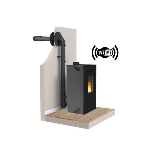 PACK Poêle à granulés C12 FIREMATIC + Kit ventouse Dinak + Module Wifi – Image 2