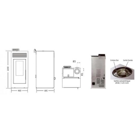 Poêle à granules étanche - INTERSTOVES Marina Concentrique 13 kW – Image 5