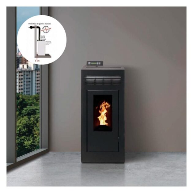 PACK Poêle à granules étanche + Kit ventouse - INTERSTOVES Marina Concentrique 11 kW